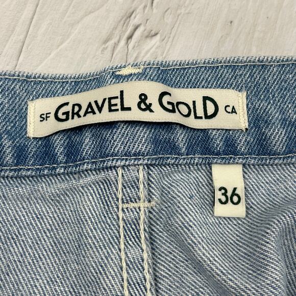 Gravel & Gold Placer Super High-Rise Wide Leg Cotton Blue Plus Size Denim Jeans - Picture 5 of 10